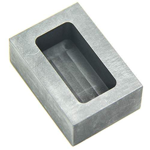 Graphite Ingot Mold, Melting Casting Mould, Silver Ingot, for Gold Silver Aluminum Copper Brass Zinc Plumbum and Alloy Metals,(55x37x20mm-200g Gold; 100g Silver)