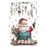 4 Stück Weihnachts-Fensteraufkleber mit Weihnachtsmann- und Rentier-Motiven für saisonale Party- und Heimdekorationen