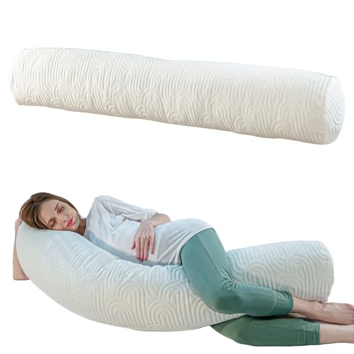 Image of The White Willow Pregnancy Pillow for Pregnant Women-Maternity Pillow for Pregnancy Sleeping-Gift for Pregnant Women-Long Pillow-Side Body Pillow-Shredded Memory Foam & Micro Fiber-60 Lx9 W-White