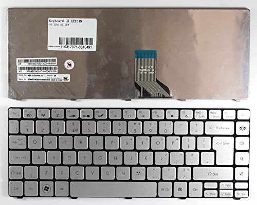 Clavier Gateway ID49 Argent de Remplacement Power4Laptops Pièce PC Portable
