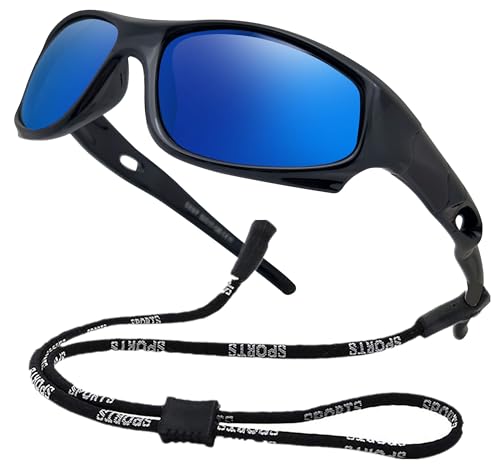 COOLSOME Kids Flexible Polarized UV Protection Sunglasses for Boys Girls Age 3-10 with Strap