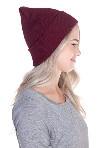 Image of Top Level Beanie Men Women - Unisex Cuffed Plain Skull Knit Hat Cap