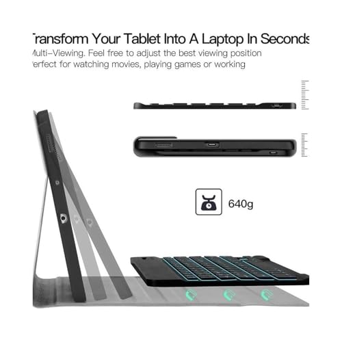 Kit clavier rétroéclairé pour Samsung Tab S6 Lite, idéal pour le télétravail