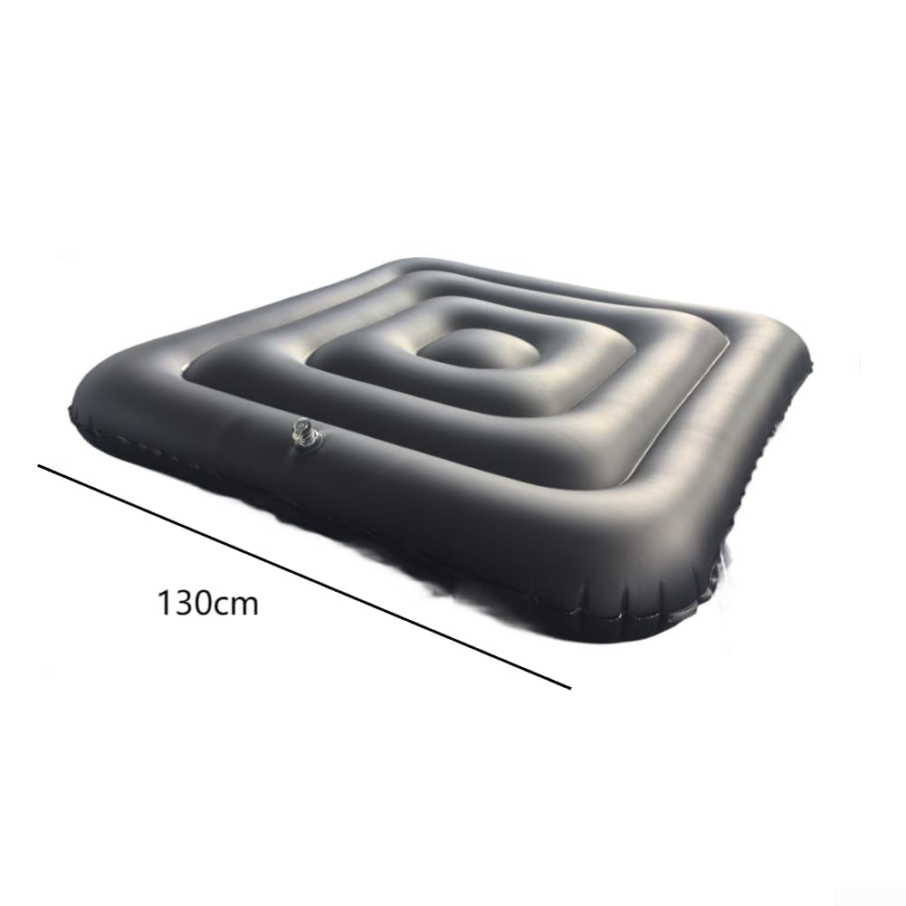 Copertura Piscina Quadrata 130cm Nera Isolante per termico per Spa Esterna UV Riduzione per calore Estivo Materiale per facile Installazione(Black without handle)