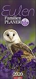  Eulen Familienplaner. Wandkalender 2020. Monatskalendarium. Spiralbindung. Format 22 x 48 cm