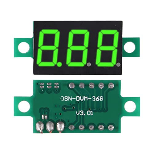 Image of 0.36 inches 3-Wire LED Ultra-Small 0-30V DC Mini Digital Voltmeter Led Voltage Display Red /Blue /Green Three Colors Display (Pack of 3)