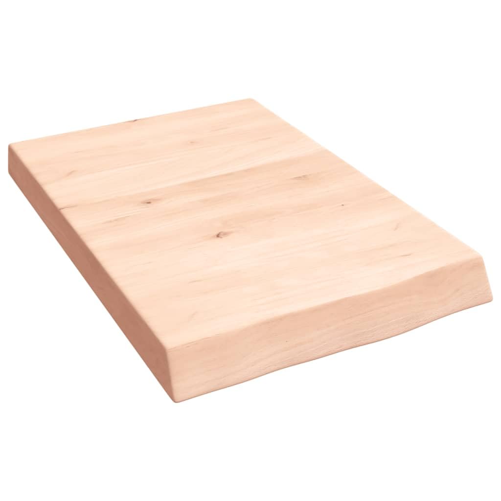 Pływająca półka z litego drewna, montowana na ścianie, do kuchni, łazienki i salonu, regał dekoracyjny (40 x 60 x 2-6 cm), stylowy zestaw ekspozycyjny z naturalnym wykończeniem
