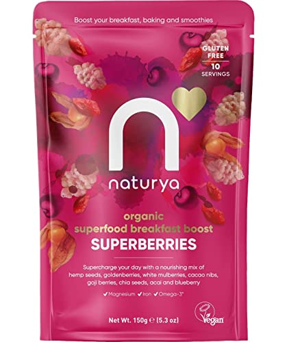 Naturya | Berry Breakfast Cereal Sprinkles Topper 150g | Goldenberries Mulberries Goji Berries Blueberry Powder Hemp Seeds AND MORE | 9 Superfoods in one spoonful