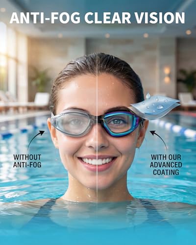 Image of Aegend Swim Goggles, Swimming Goggles No Leaking Full Protect Adult Youth
