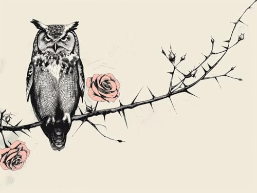 Diamond Painting Arbre de hibou anti-stress Kit Point de Croix