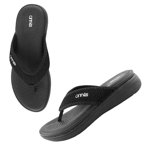 Image of ANNTS Women Black /Black EVA Slipper Sandal | Comfortable| Stylish | Modern Design | Breathable | Slip Resistant | Skin Friendly Material