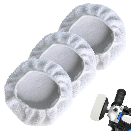 YIPFEN 3 PCS Housses de Polissage en Laine d'Agneau pour Machines à Polir Einhell CE-CB 18/254 Li, CC-PO 90, Compatibles avec Plateaux de 220mm-250mm