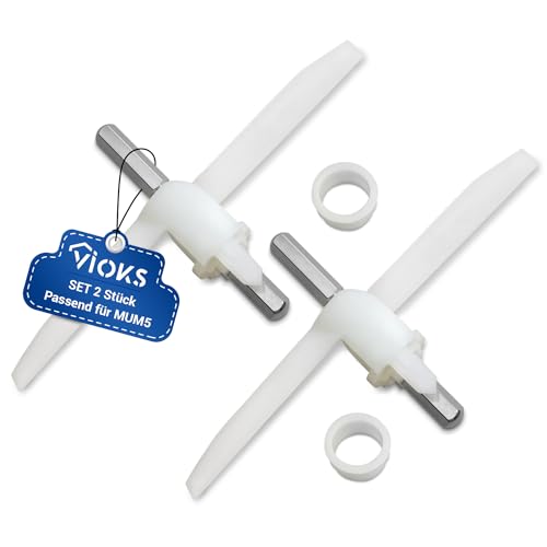 VIOKS SET 2x Mitnehmer mit Ausräumflügel Ersatz für Bosch 00630760 630760 00621923 für Durchlaufschnitzler in Küchenmaschine MUM5 MUMS MUMV MUZ5 MUZ5DS MUZ5VL MUM58L20 & Bosch MUM 5 Zubehörteile