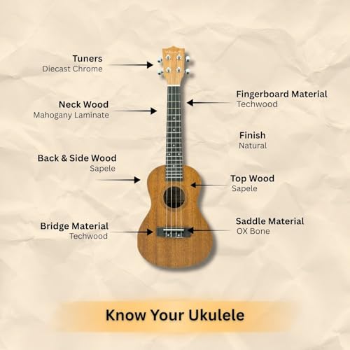 Image of Vault UK 100C 24 inch Arched Back Concert Ukulele With Gig-Bag - Natural