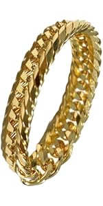 Amazon | K18 トリプル 12面 喜平 リング (15) | リング 通販