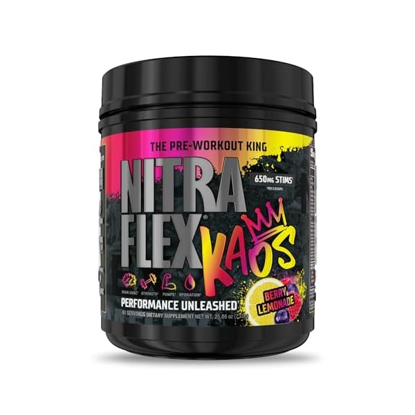 GAT SPORT Nitraflex KAOS Berry Lemonade Pre-Workout Powder,