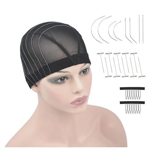 Mesh Dome Caps Wig Cap with Guideline Map for Wig Making Stretchable Wig Caps for Beginners Making