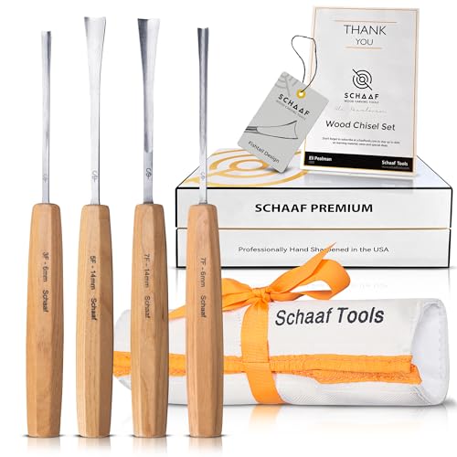 Schaaf Wood Carving Tools Set of 4 Fishtail Chisels