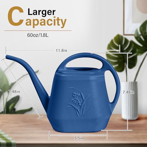 Image of Plastic Watering Can -1 /2 Gallon - Blue | With Long Spout for Watering-Home Indoor and Outdoor Garden