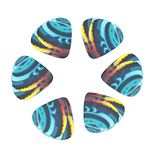 Guitar Picks Technology Future Circle Lot de 12 médiators abstraits pour guitare électrique, basse acoustique, cadeau avec boîte - Les Beatles, Paul McCartney, John Lennon, RIngo Starr, George Harrison Guitar Picks Technology Future Circle Lot de 12 médiators abstraits pour guitare électrique, basse acoustique, cadeau avec boîte – Image 3
