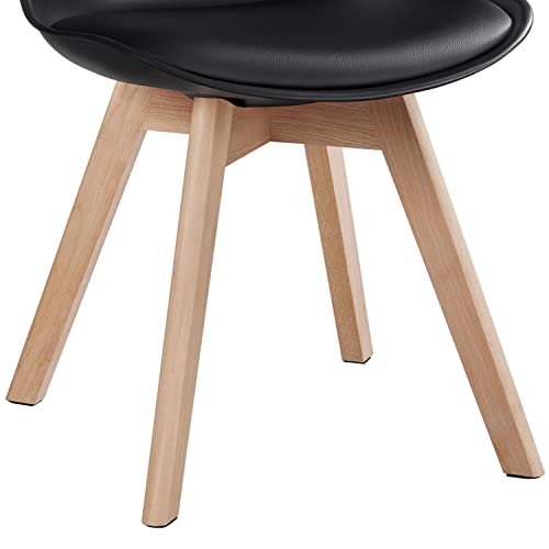 Topeakmart Dining Chairs Dsw Chair Shell Armless Chairs With Beech Wood Legs And Soft Padded Mid Century Modern Side Chair Dining Room Living Room Bedroom Kitchen Chairs Black, Set Of 4 #TOP5