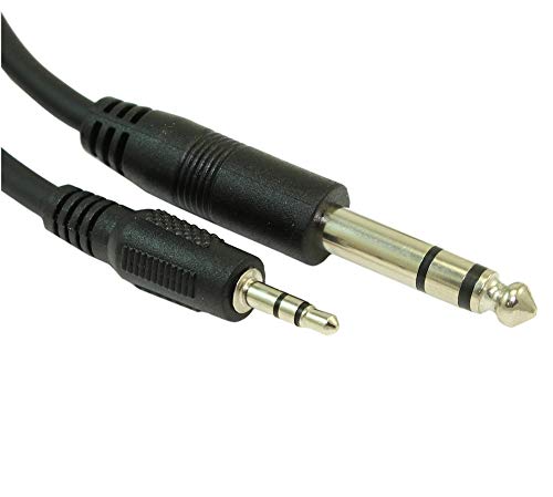 Cable de audio estéreo 1/4" a 3.5 mm, 7.62 m, negro miniatura 1