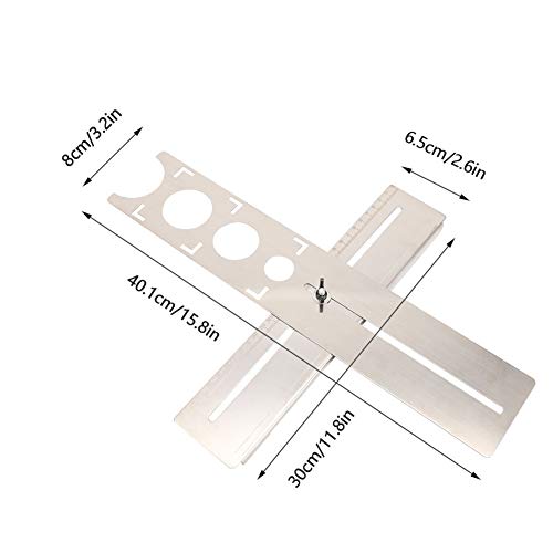 Tile Hole Locator, Adjustable Wide Use Portable Tiles Drilling Ruler 15 ...