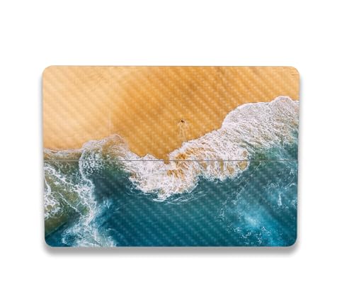 Image of MightySkins Carbon Fiber Skin Compatible With Microsoft Surface Laptop Studio 2 (2023) Full Wrap Kit - Sea And Sand | Protective, Durable Textured Carbon Fiber Finish | Easy To Apply | Made in the USA