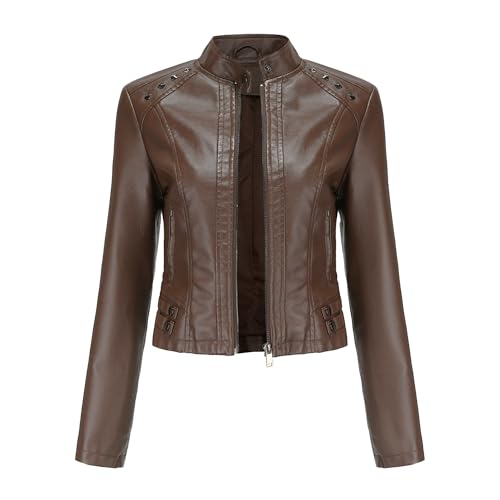 Manteau court en similicuir pour femme idéal pour vos sorties en ville