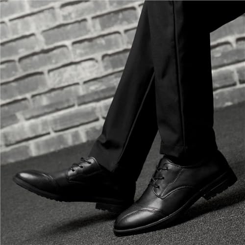 Mens Derby Dress Shoes Lace Up Leather Oxford Casual Comfortable Walking Business Office Classic Formal Work Shoes4