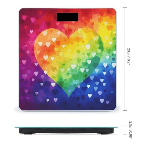 Báscula Digital para Baño con Diseño Corazón Arcoíris miniatura 2