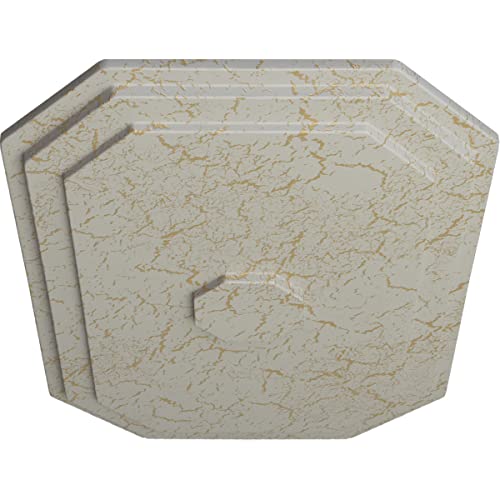Image of 25 1 /4 inchW x 17 1 /4 inchH x 1 3 /4 inchP Felix Ceiling Medallion, Hand-Painted Pot of Cream Crackle