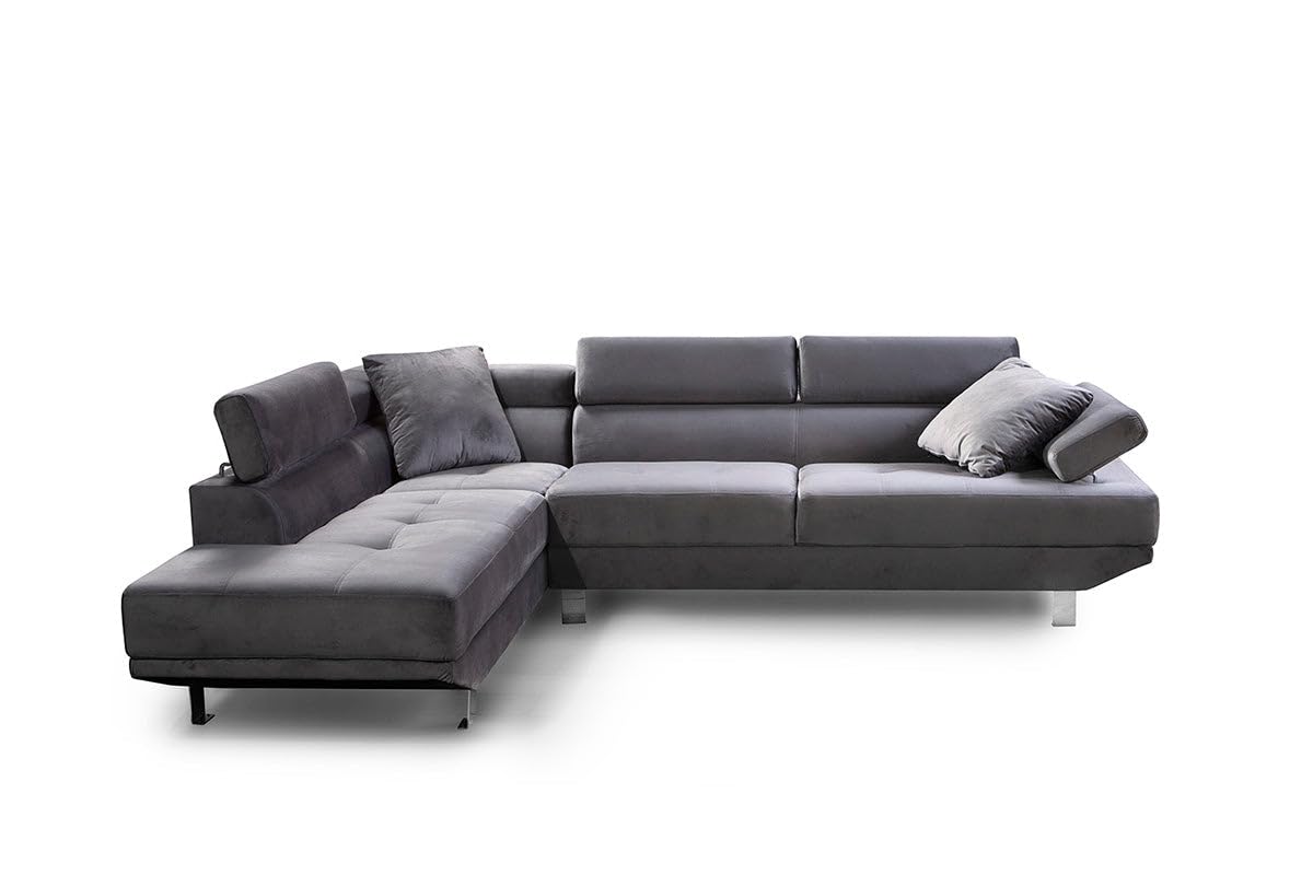S & S Saldos y Stocks Sofa Rinconera Chaise Longue Executive 262cm Gris, Chaise Izquierdo