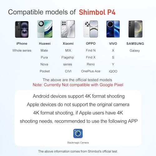 Image of Shimbol P4 Wireless Touchscreen Phone Monitor, 4 inch MagSafe Display | Full touch control, rear camera monitoring, low-latency WiFi, Bluetooth shutter, compatible with iPhone & Android for vloggin