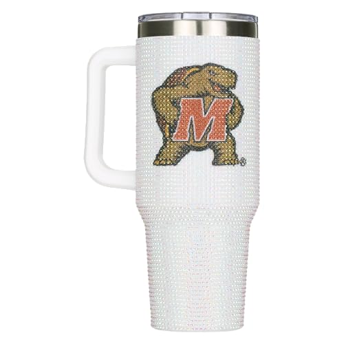 Image of The Memory Company Officially Licensed 40oz White Bling Game Day Tumbler, University of Maryland, College Park