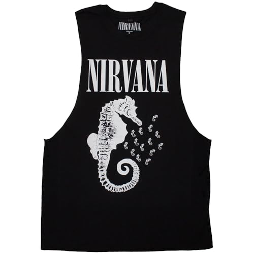 Nirvana Seahorse Band Logo Mono Tricot De Corps Top Size L