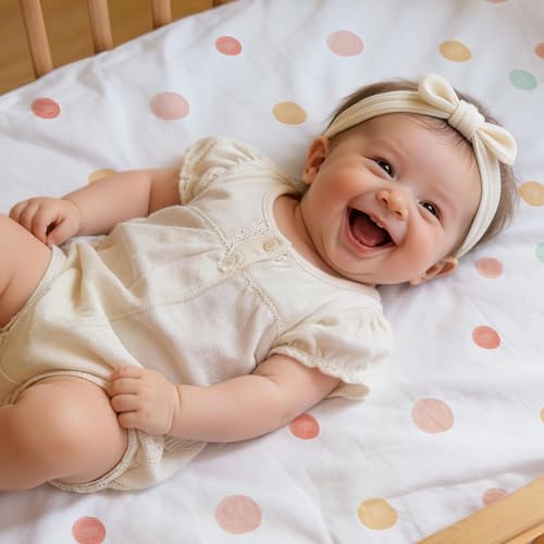 Image of Gllquen Baby Bassinet Sheets 4 Pack, Breathable Cozy Fitted Mattress Sheet | 32 inchx16 inch Soft Baby Sheets for Boys Girls, Compatible with Halo, Snoo, Uppababy, Universal fitted,Baby Gift,