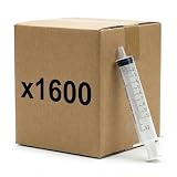 KMINA Jeringuillas 10 ml Grandes sin Aguja, Jeringas de 3 Piezas (1600 uds)