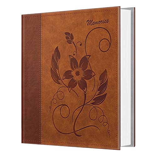 Image of Fintie Photo Album 4x6 Photos - 600 Pockets Large Capacity Albums Book Cover for Family Wedding Anniversary Baby Vacation Pictures, Brown