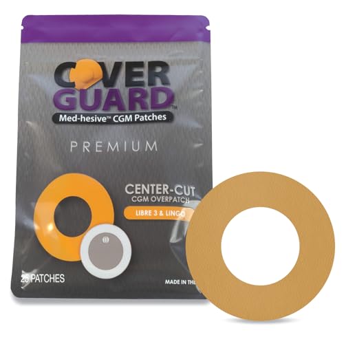 CoverGuard CGM Overpatch | Freestyle Libre 3 | Tan Center-Cut Design| 25-Count | Waterproof Adhesive | Anti-Fray | Easy Application & Removal | Made in USA | Sensor Protection