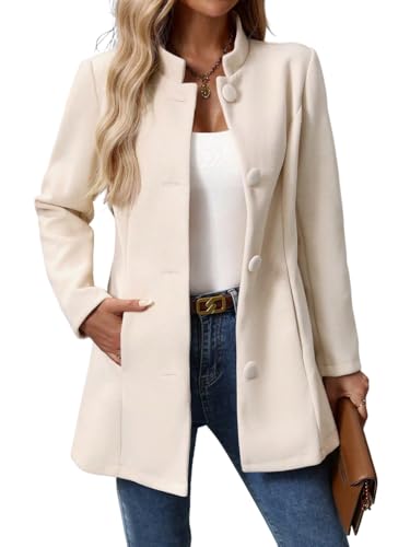 Manteau d'hiver femme boutonné à coupe droite unie moderne
