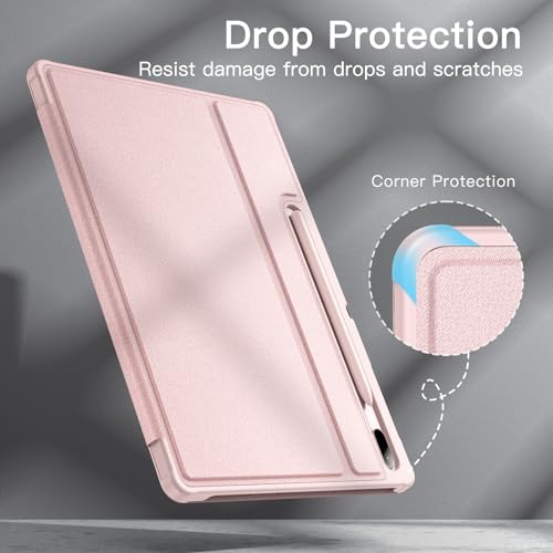 Image of JETech Folio Case for Galaxy Tab S8+ /S7 FE /S7+ 12.4 inch, Pink Gold | For 2022 /2021 /2020 Model, Multi-Angle Stand Cover, S Pen Holder, Slim Protective Cover, Auto Wake /Sleep