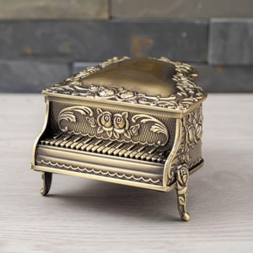 Dzrige Vintage Piano Jewelry Box Bronze Trinket Organizer for Women - image 4