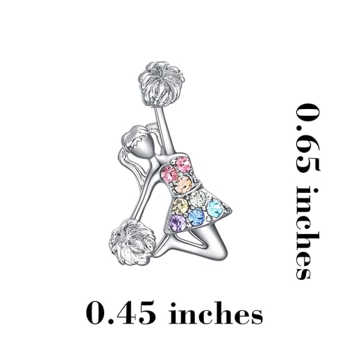 Girls's Cheerleader Earrings Stud Gifts,Sport Cheerleader Jewelry Cheer Accessories Birthday Gifts for Cheerleading Lovers3