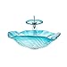 Boyuan Bathroom Vessel Sink with Waterfall Faucet, Modern Artistic Tempered Glass Clear Countertop Vanity Sink, Above Counter Basin with Pop-up Drain, Cold & Hot Water Hoses