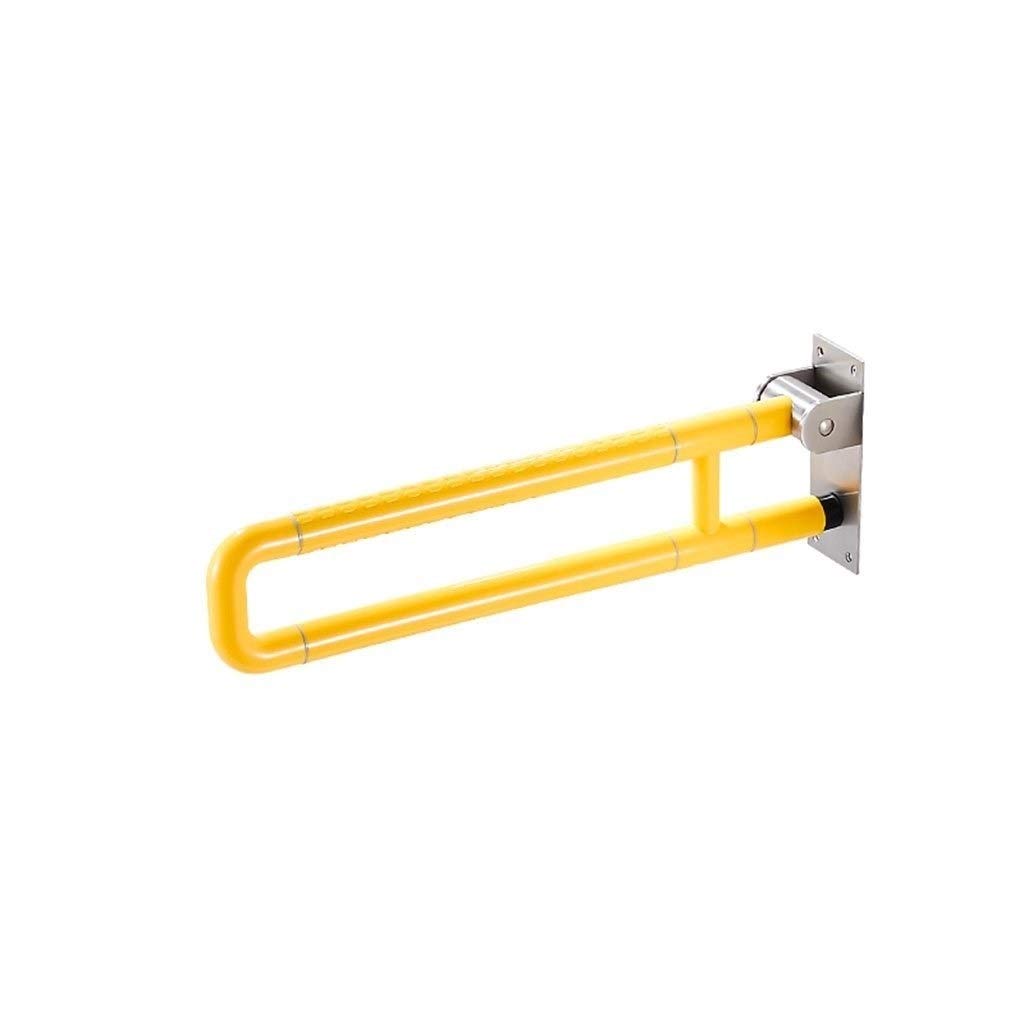 Barras de Apoyo para baño, pasamanos de Acero Inoxidable Plegables, Tubo Exterior de Nailon, Barra de Seguridad abatible en Forma de U para Inodoro, para Personas Mayores.