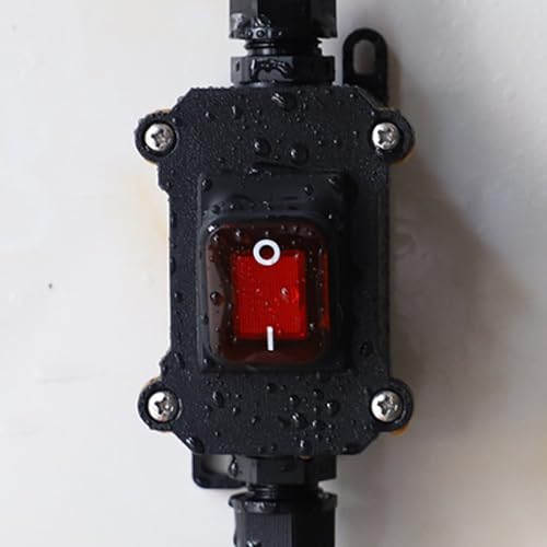 Waterproof Inline Switch 12 V 20 A, Switch, 12 V Waterproof, 12 V Light Switch, Inline Switch, Waterproof, Machine Switch with Screwdriver (Red) - Image 4