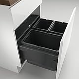   NABER Cox® Base 360 S/600-3 ohne Biodeckel Abfallsammler/Anthrazit / 2x 10 + 1x 22 L