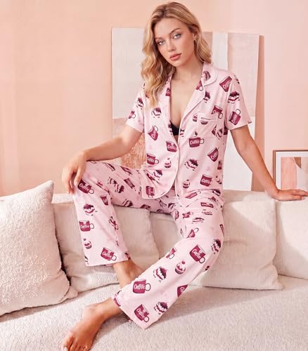 Image of WiWi Viscose from Bamboo Women's Pajamas Set Super Soft Button Down Top and Pants Sleepwear Cooling Pjs S-3X