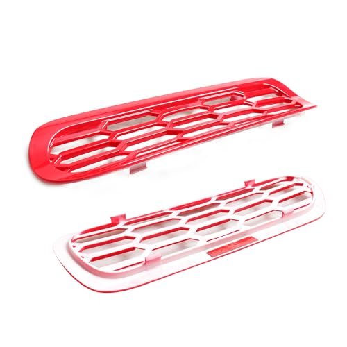 Image of Front Grill Inserts Cover Trims Mesh Grille Frame Kit Compatible with 2021 2022 2023 2024 2025 New Ford Bronco 2 /4 Door Exterior Decoration Accessories Protection Decor Decal, 6Pcs Red